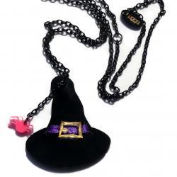 Halloween Jewelry, Witch Hat Necklace,Lasercut Acrylic